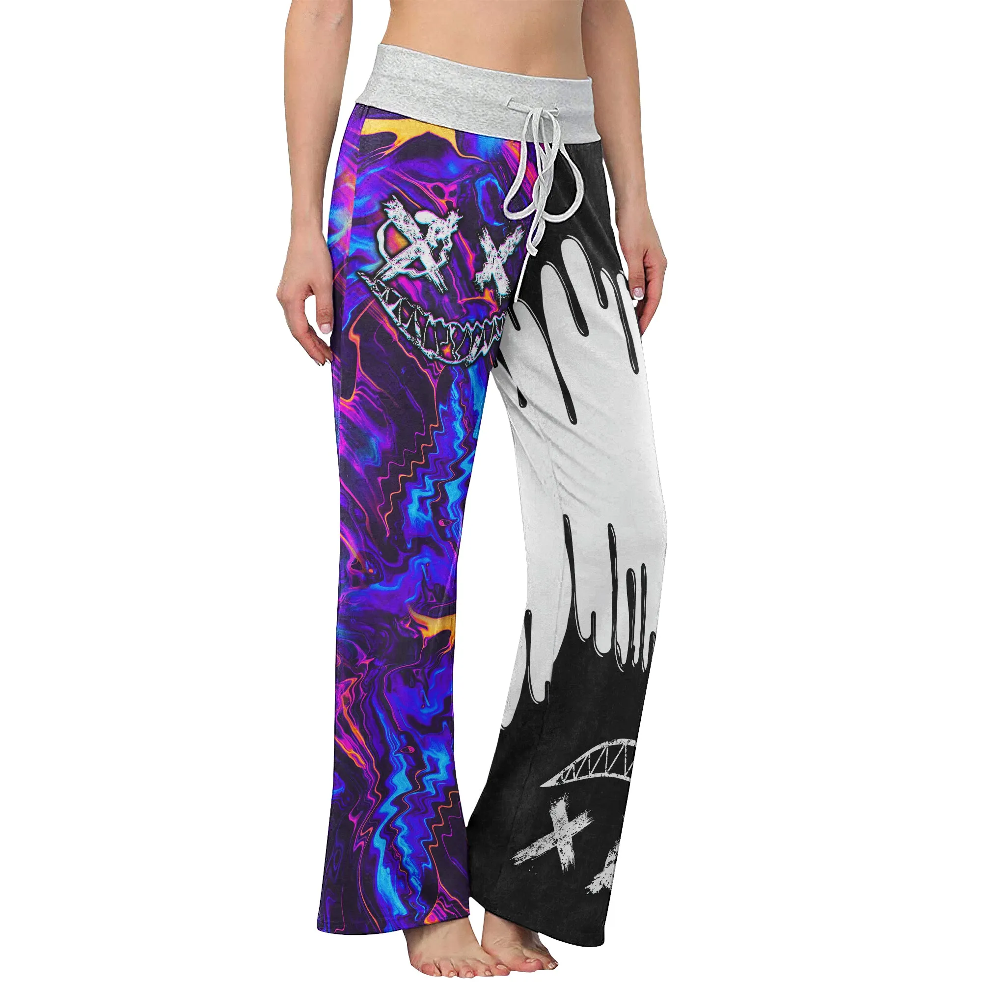 Psycho Melting Psychedelic Women's High-waisted Wide Leg Pants