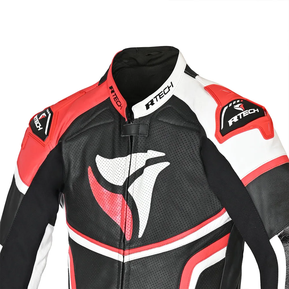 R Tech Hawk 1PC Motorcycle Racing Suit Black White Red