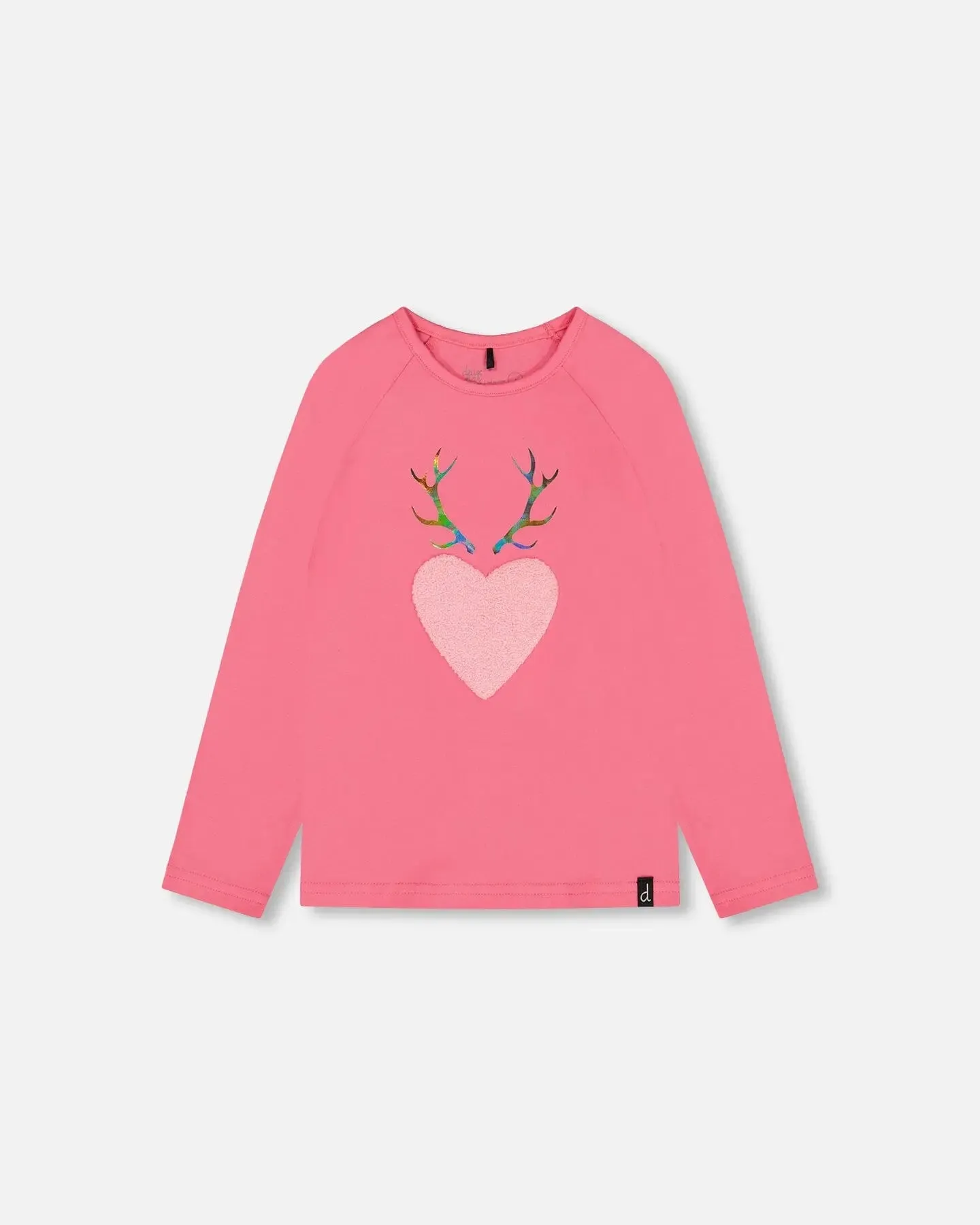 Raglan Sleeve T-Shirt With Print Candy Pink