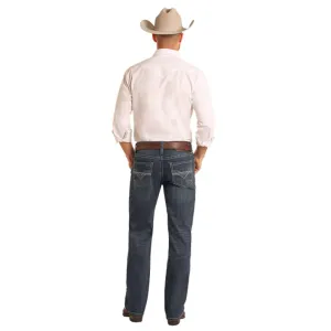 Rock & Roll Men's Dark Vintage Double Barrel Strait Leg Jeans