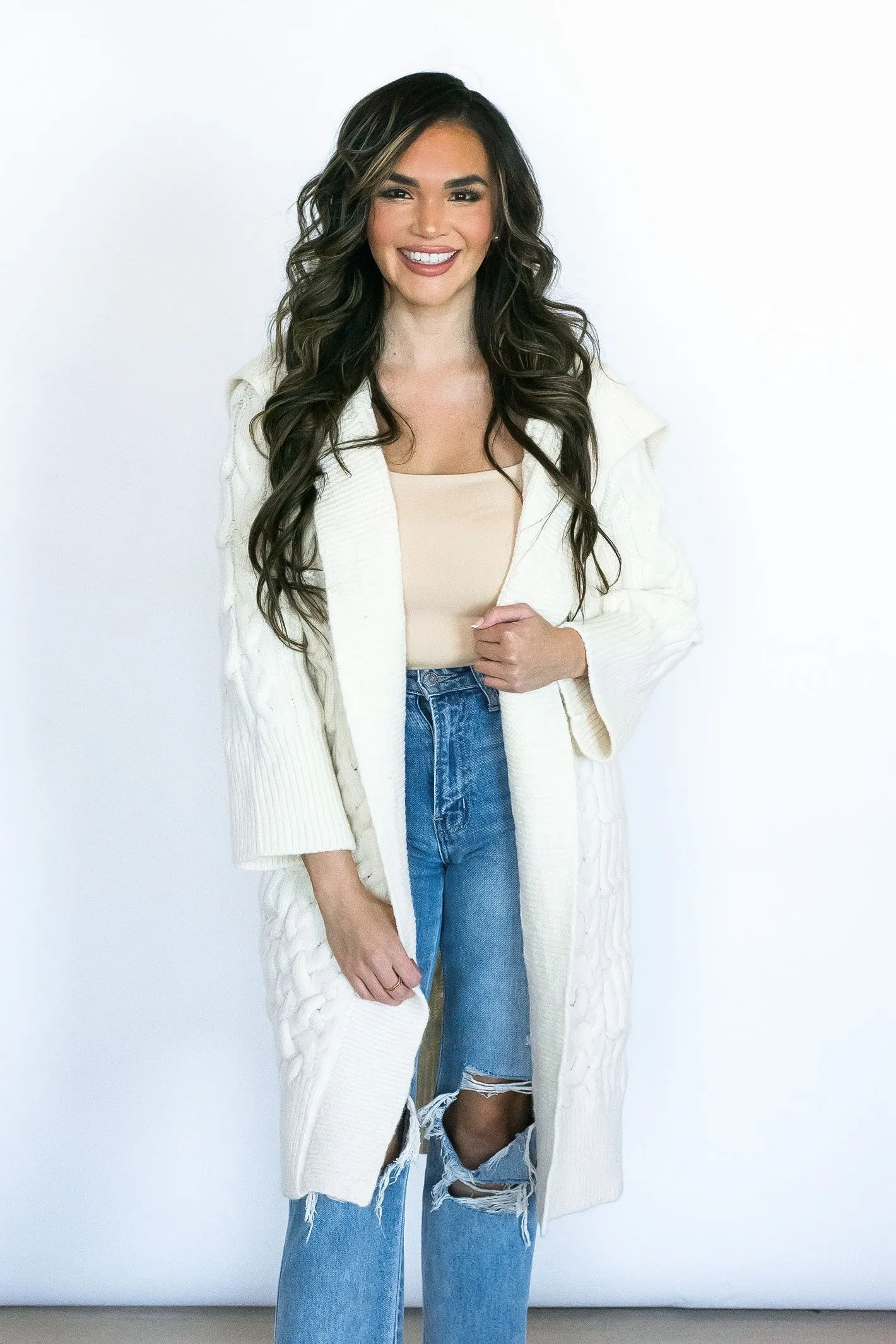 SATURDAY STEAL Nothing Left to Say Chunky Knit Cardigan