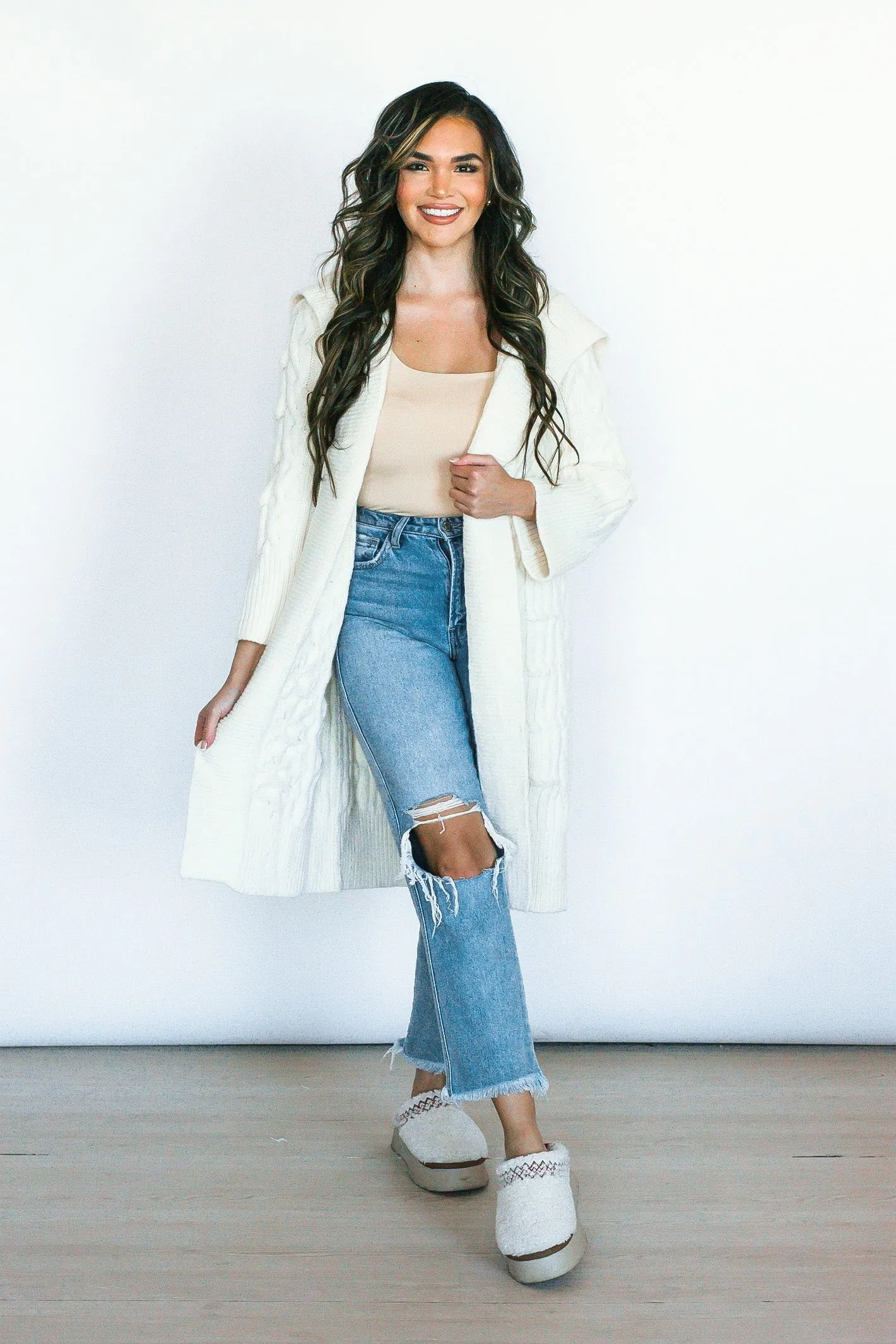 SATURDAY STEAL Nothing Left to Say Chunky Knit Cardigan