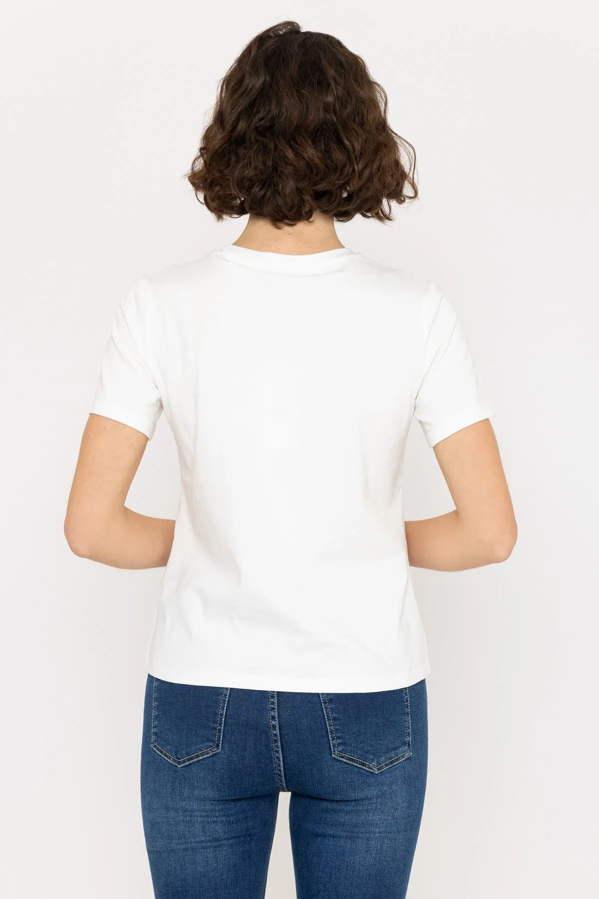Short Sleeve Round Neck Tee in White