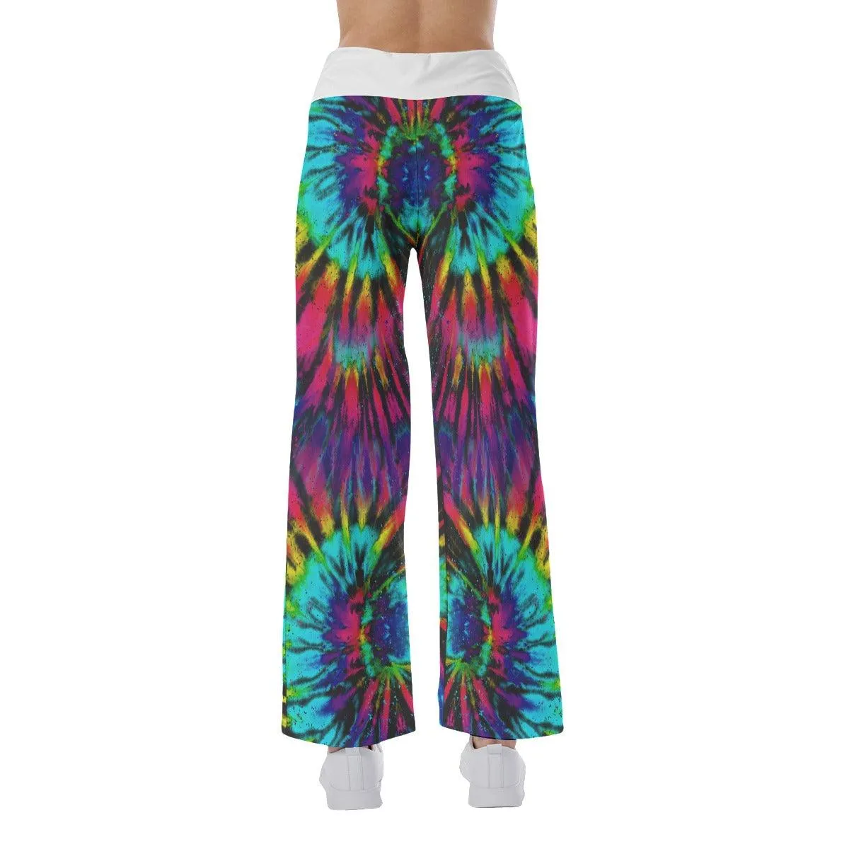 Solid Tiedye Skull High-waisted Wide Leg Pants