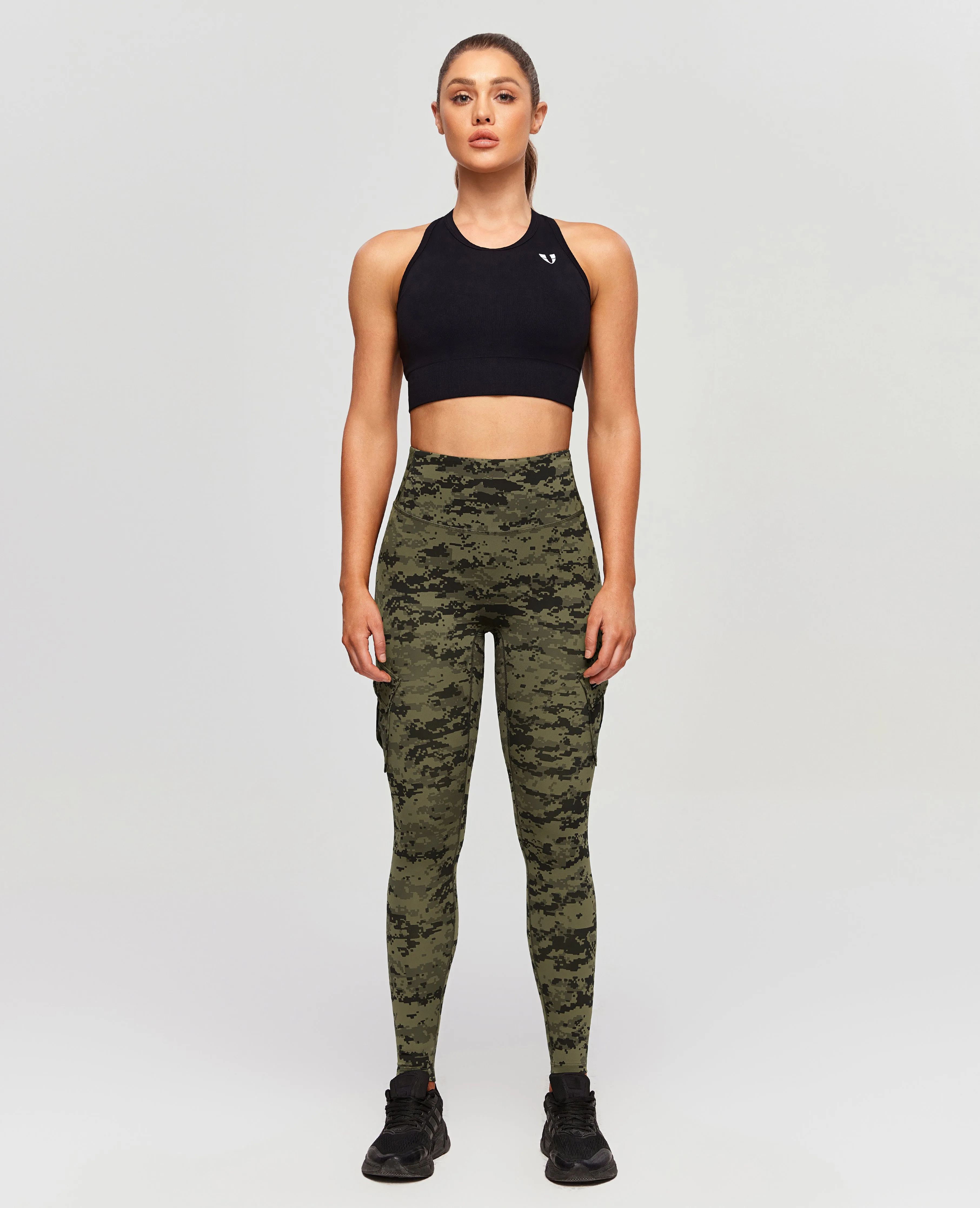 Solo Cargo Leggings - Army Green Camo