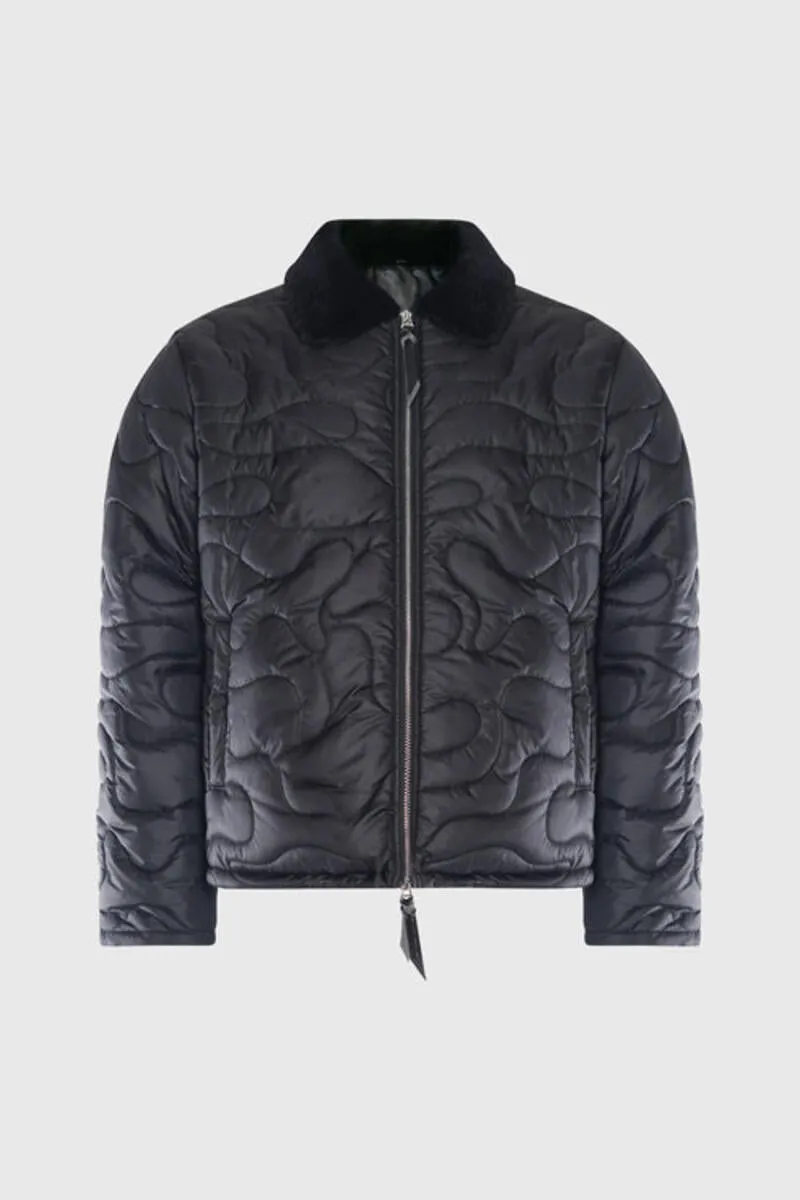 THC Camouflage Shearling Puffer Jacket (Black)