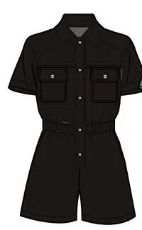 Topaz Short Boiler Suit - Black