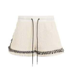Tweed Shorts in Off White