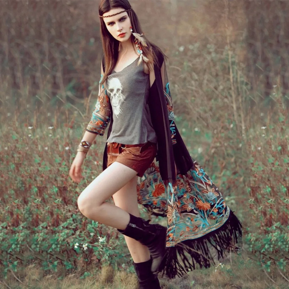 VenusFox Bohemian Style Kimono Cardigan Casual Fashion Boho Hippie