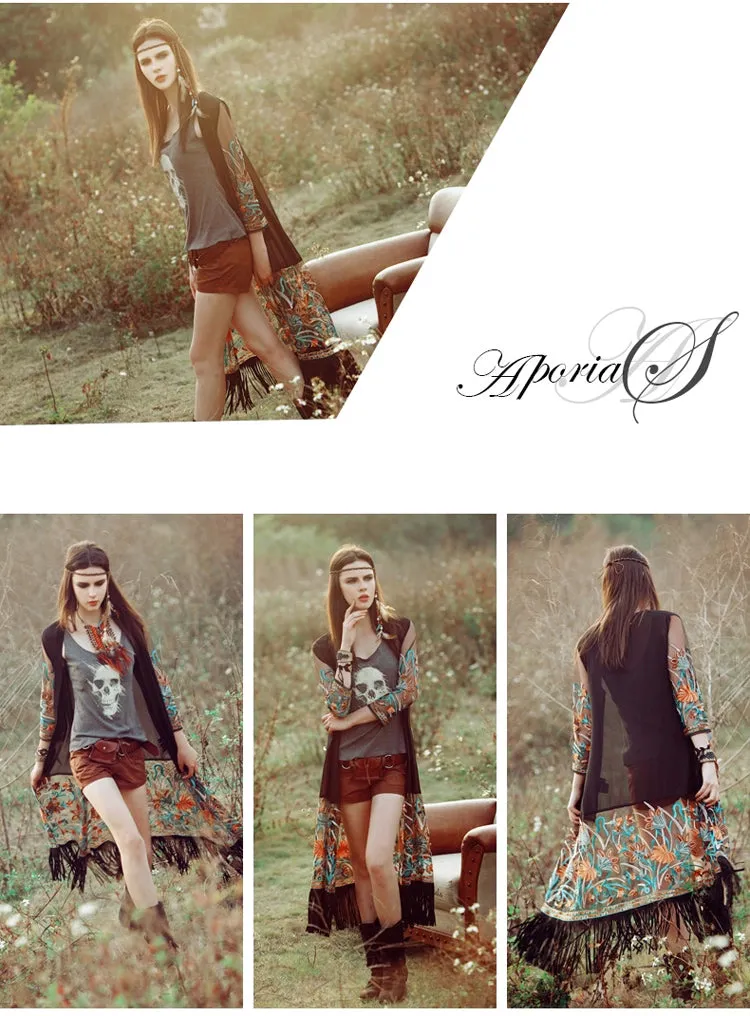 VenusFox Bohemian Style Kimono Cardigan Casual Fashion Boho Hippie