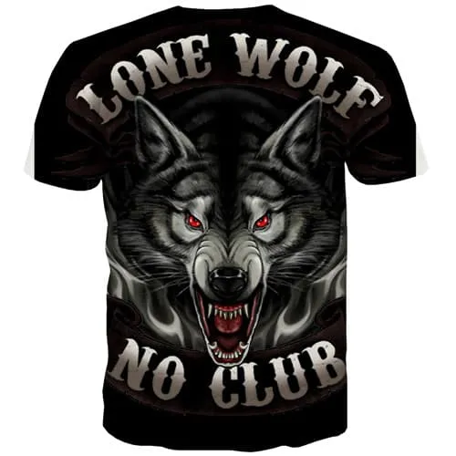 Wolf T-shirt Men Animal T-shirts 3d War Tshirts Cool Black Shirt Print Blood Tshirts Casual Short Sleeve Fashion Men Digital