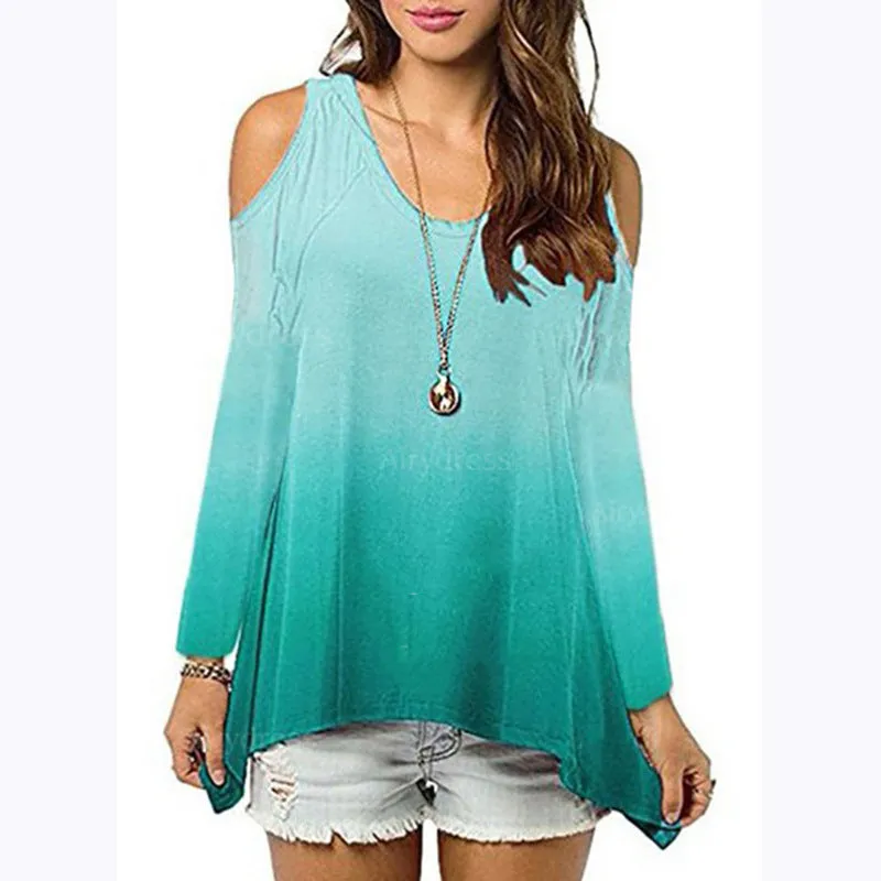 Women's off-the-shoulder irregular T-shirt