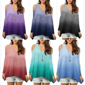 Women's off-the-shoulder irregular T-shirt