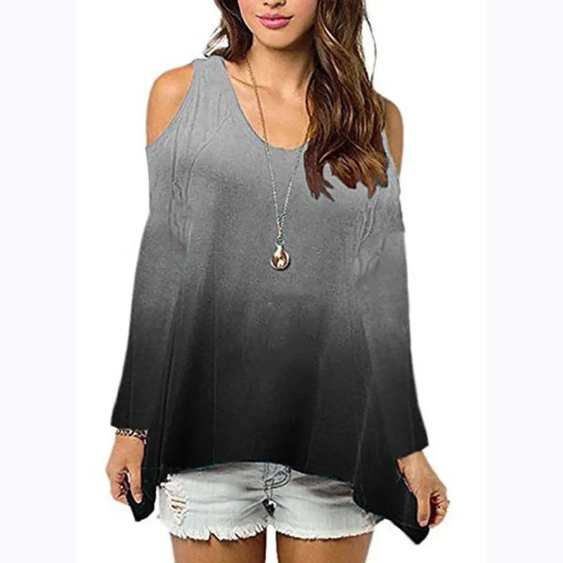Women's off-the-shoulder irregular T-shirt