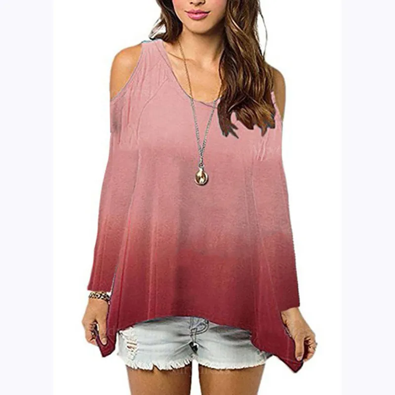 Women's off-the-shoulder irregular T-shirt