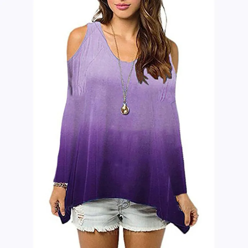 Women's off-the-shoulder irregular T-shirt