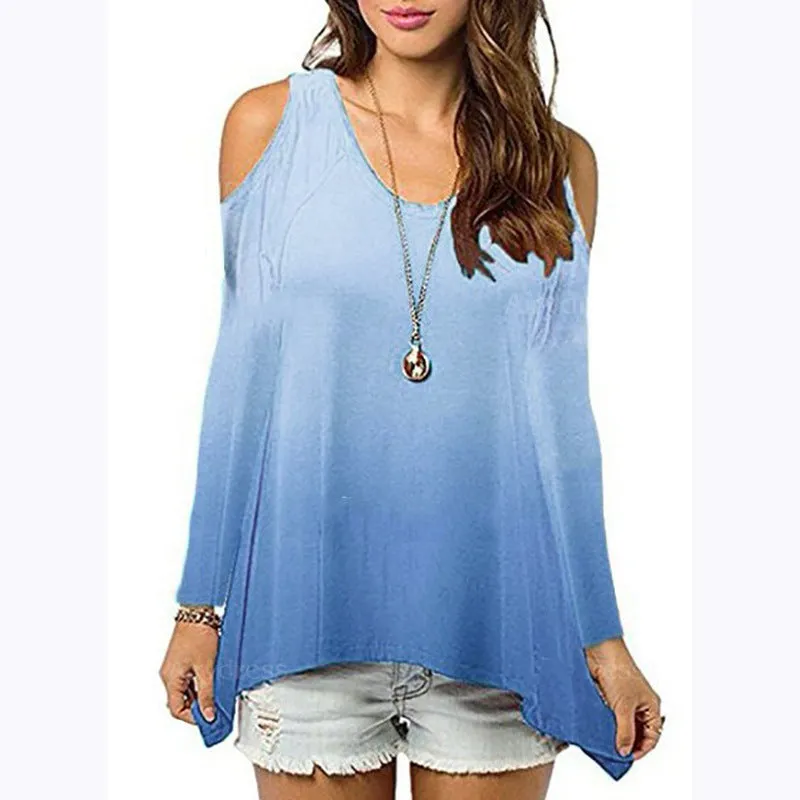 Women's off-the-shoulder irregular T-shirt