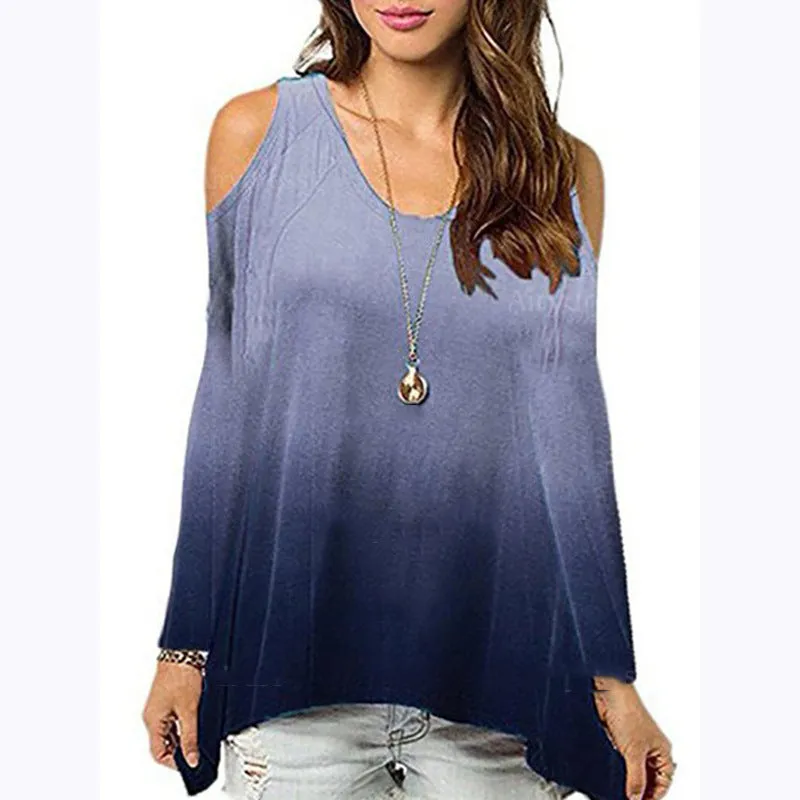 Women's off-the-shoulder irregular T-shirt