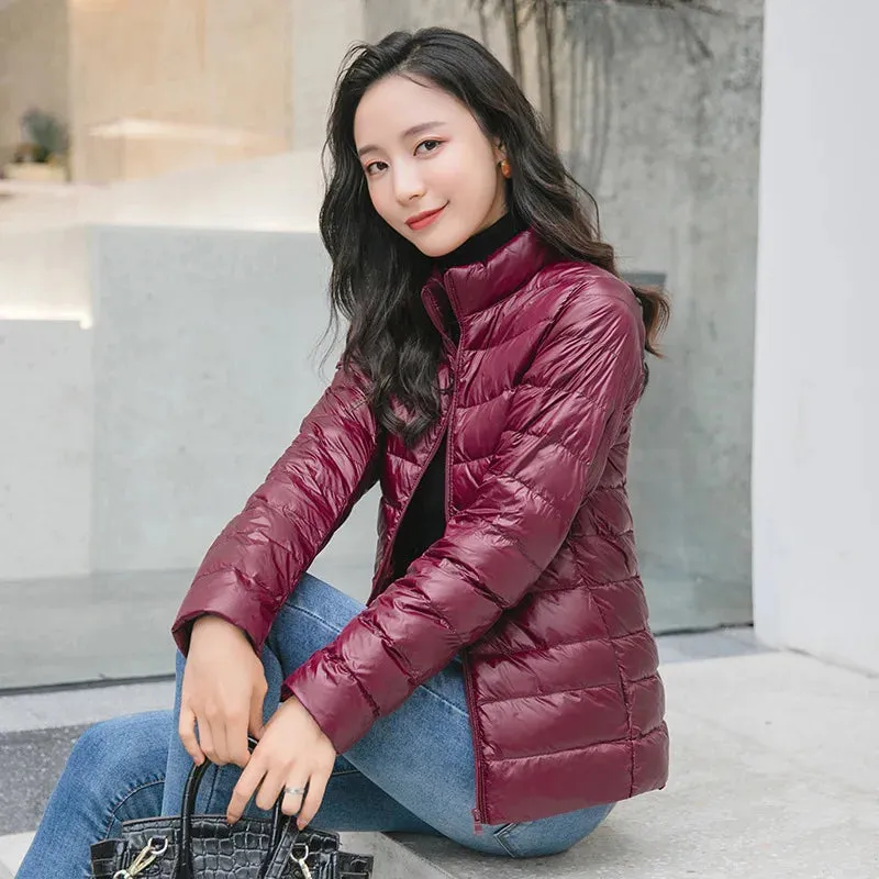 Women's Short Lightweight Puffer Ultra Packable Down Jacket