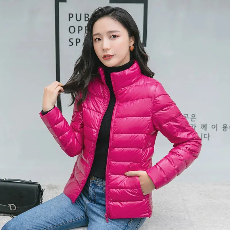 Women's Short Lightweight Puffer Ultra Packable Down Jacket