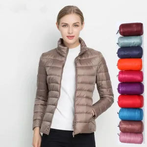 Women's Short Lightweight Puffer Ultra Packable Down Jacket