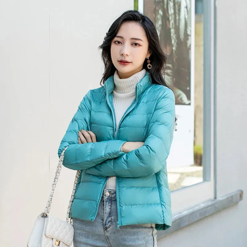 Women's Short Lightweight Puffer Ultra Packable Down Jacket