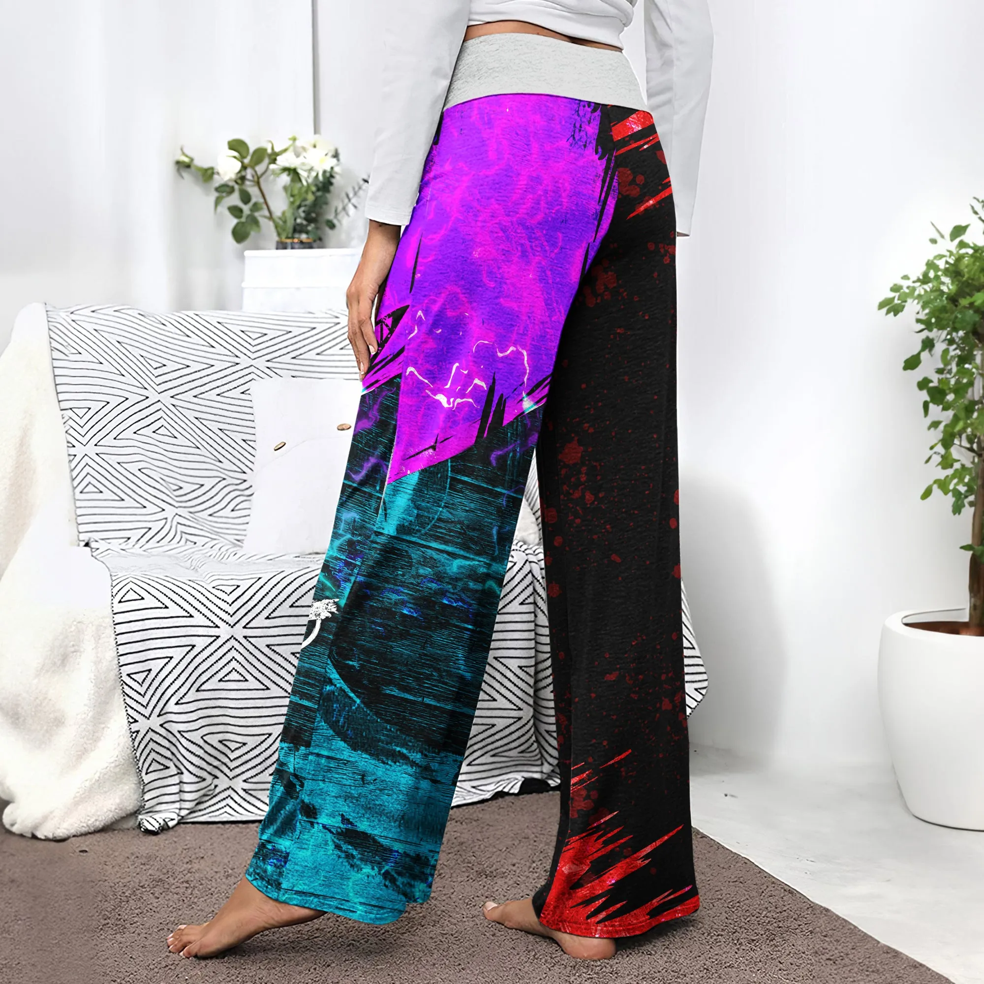 Yin Yang Psycho Horror Women's High-waisted Wide Leg Pants
