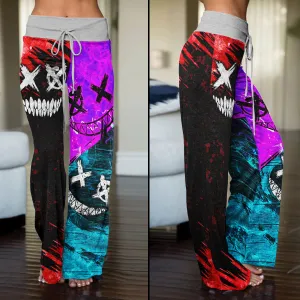 Yin Yang Psycho Horror Women's High-waisted Wide Leg Pants