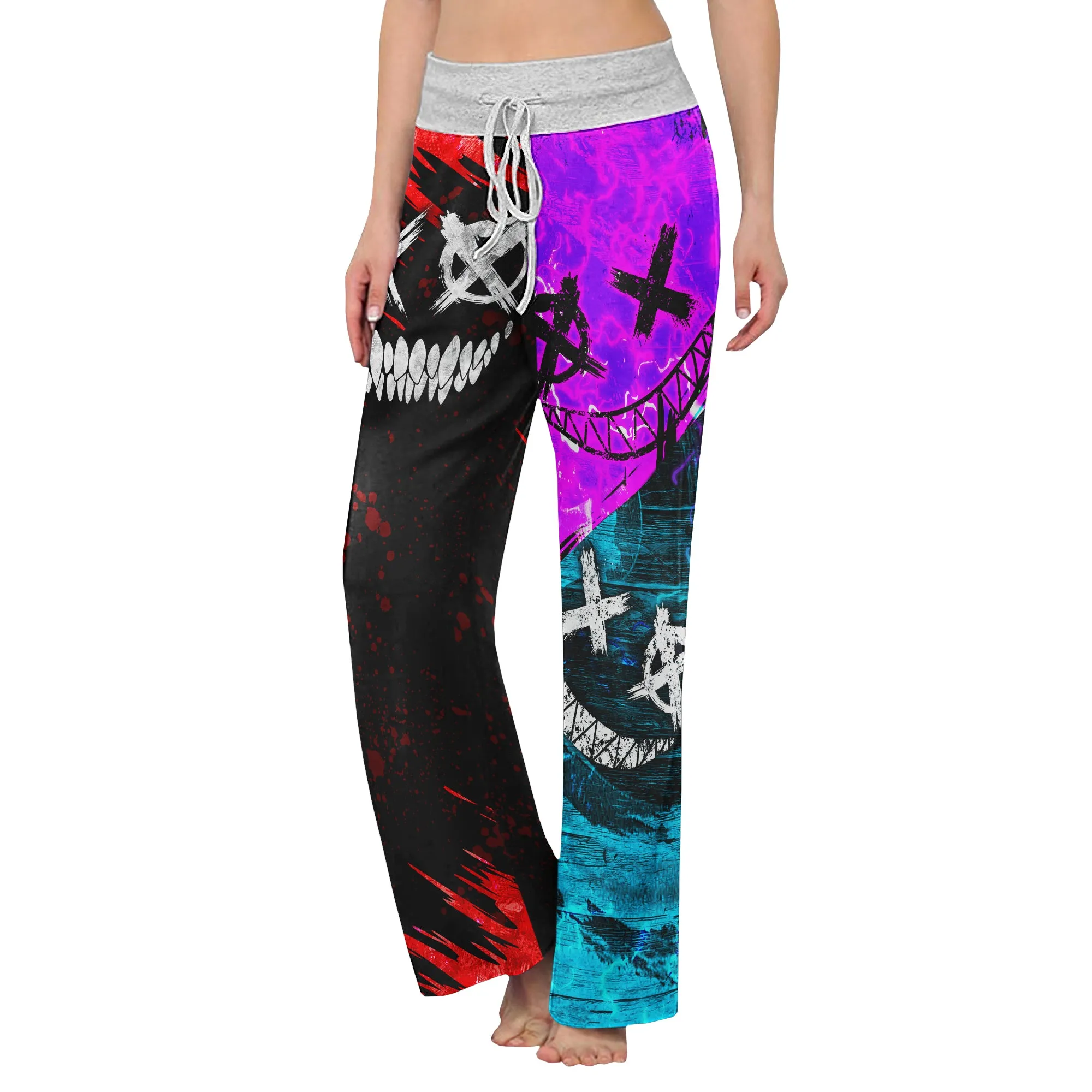 Yin Yang Psycho Horror Women's High-waisted Wide Leg Pants