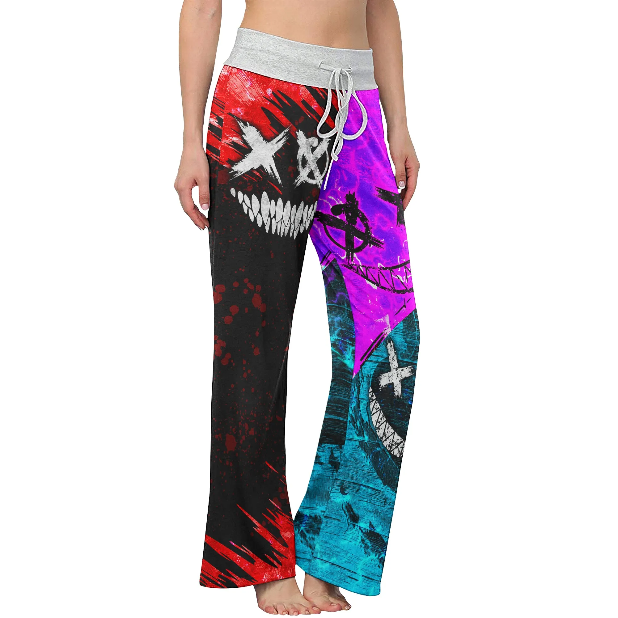 Yin Yang Psycho Horror Women's High-waisted Wide Leg Pants