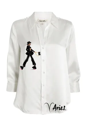 ZODIAC Satin Button-Down Blouse (Dolls 7-12) - ONE SIZE